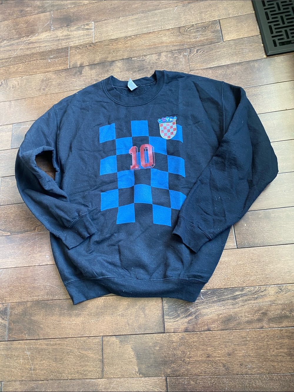 Croatia Black Crewneck Sweatshirt